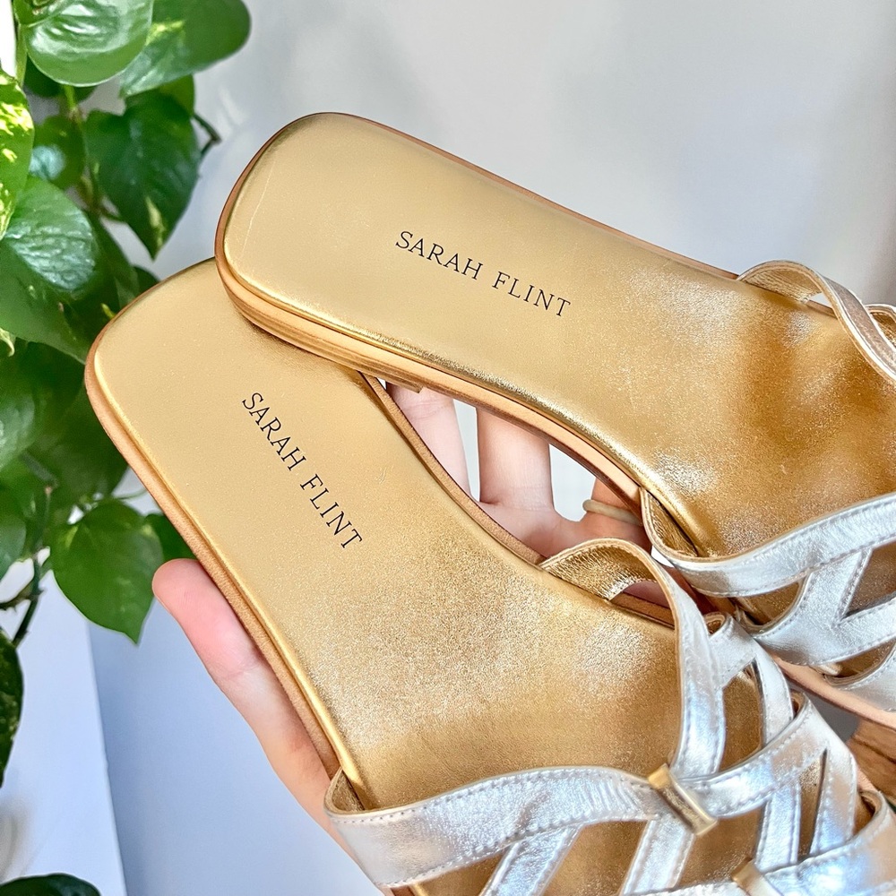 Sarah Flint Metallic Silver And Gold Slide Sandals — image 5 of 8